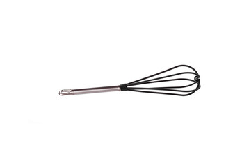 Houseware: steel whisk, isolated on white background