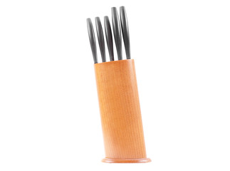 Knife block, isolated on white background.
