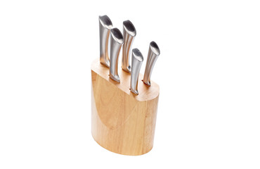 Knife block, isolated on white background.