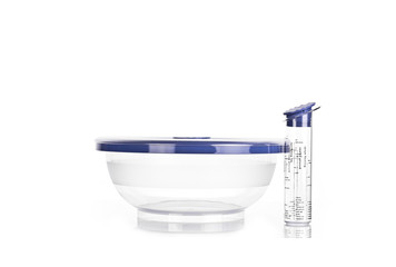 empty vase of glass, isolated on a white background