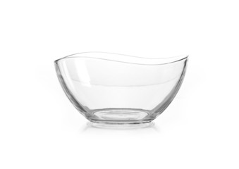 empty vase of glass, isolated on a white background