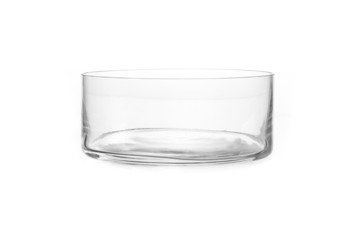 empty vase of glass, isolated on a white background
