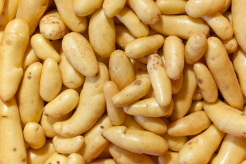 Russian Banana Fingerling potatoes food background