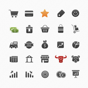 Business and shopping vector symbol icon set