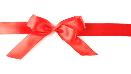 Color gift satin ribbon bow, isolated on white