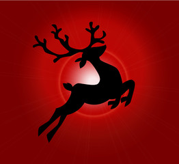 Vector Illustration of an Abstract Christmas Reindeer