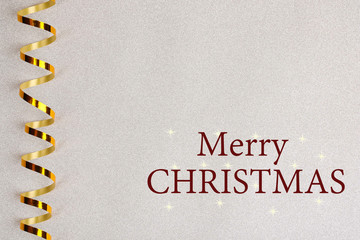 Golden ribbon on bright background