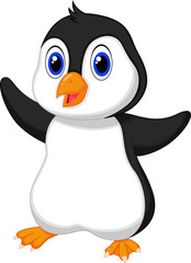 Fototapeta premium Cute baby pingwina kreskówka