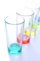 Empty glasses, isolated on white