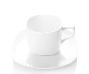 White cup isolated on white