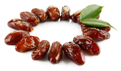 Dried dates isolated on white