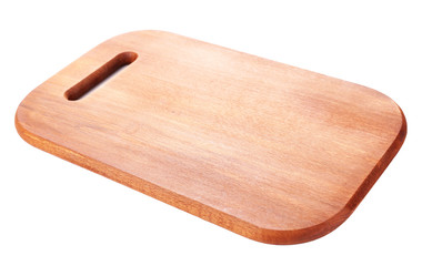Brown cutting board isolated on white background