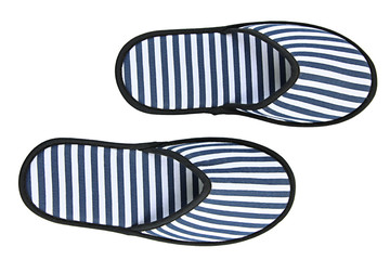 Striped slippers isolated on white
