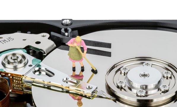 Computer Hard Drive Registry Clean Up And Maintenance Concept