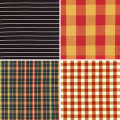 set of checked and striped fabric texture