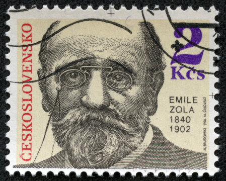 stamp printed in Czechoslovakia, shows Emile Zola