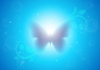 Butterfly on the background glow