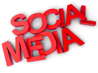 Social Media over white background