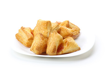 croissants on a plate, isolated