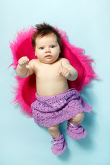 cute baby full length portrait, beautiful kid's face and hands c