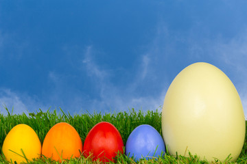 Ostereier Nanduei Wiese Himmel