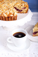 cup of coffee and coffee cake