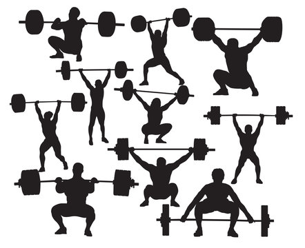 Vector weightlifter silhouette