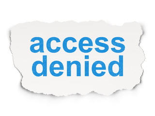 Safety concept: Access Denied on Paper background