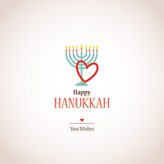 i love hanukkah, hanukkah menora with heart