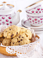 Oat and chocolate chip cookies