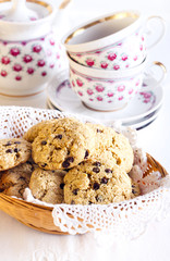 Oat and chocolate chip cookies