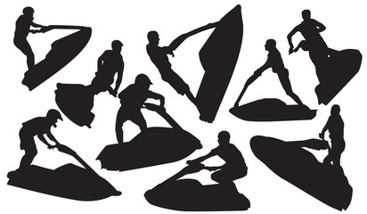 Vector jet ski silhouette