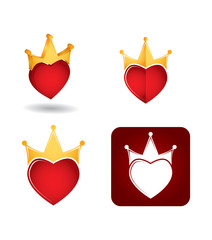 Abstract icon set with heart