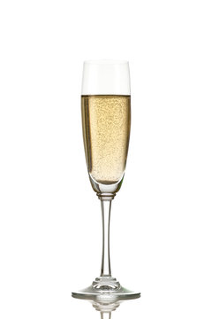 Champagne glasses isolated on white