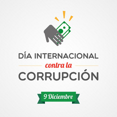 Día Internacional contra la Corrupción - obrazy, fototapety, plakaty