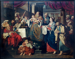 Fototapeta na wymiar Leuven - Ofiarowanie Jezusa w świątyni farby