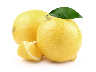 Lemon with leaf
