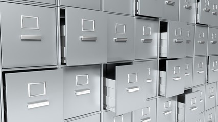 Archive cabinets 3D render