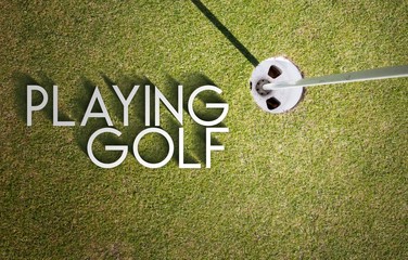 Obraz premium Playing golf design background photography and typography