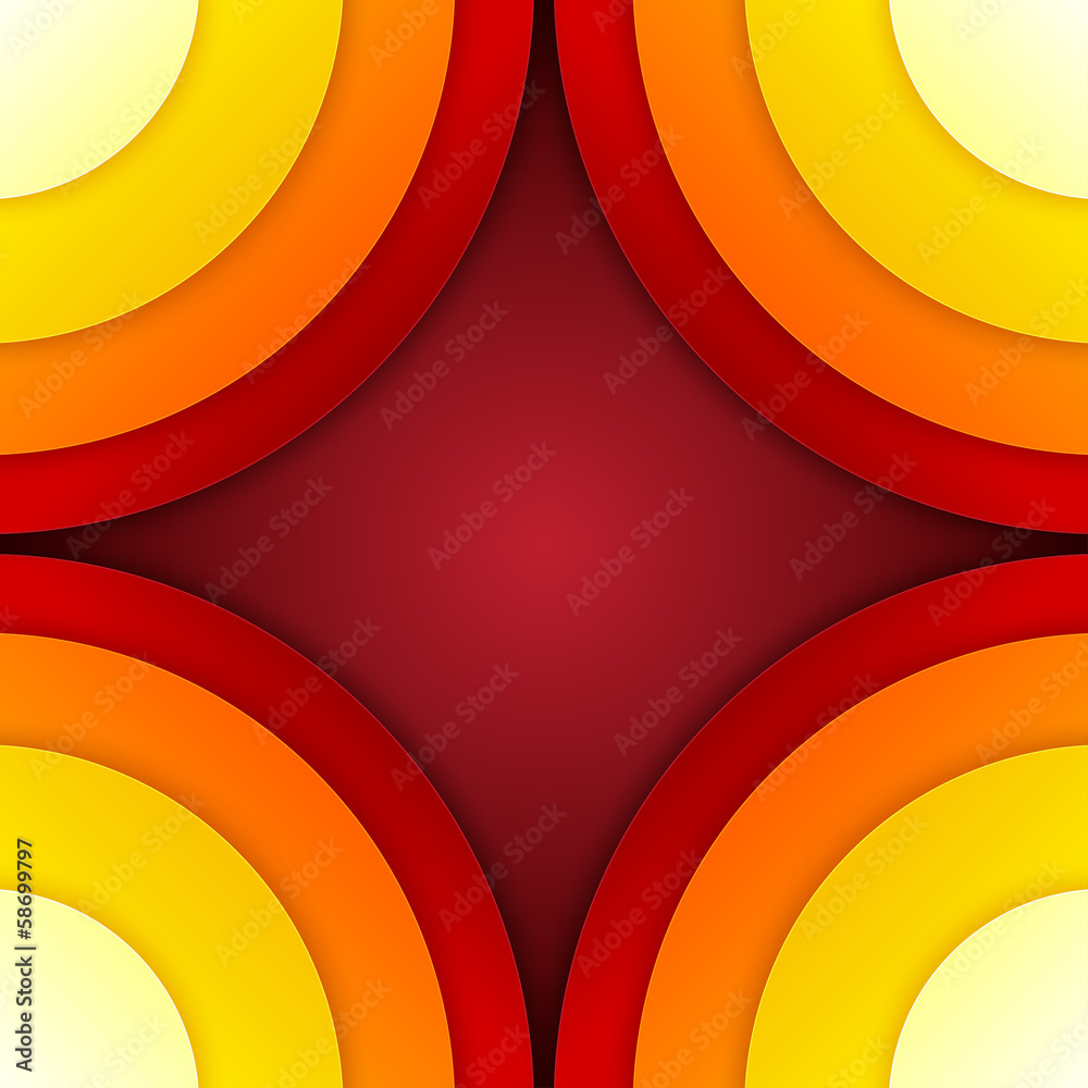 Poster abstract red and orange circles vector background