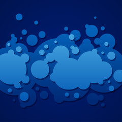 Abstract blue background with round bubbles