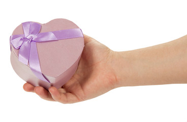 Man's hand with gift box