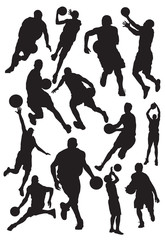 vector Basketball players silhouette