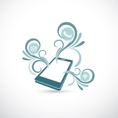 Smart phone with floral ornaments