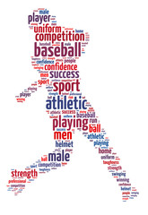 Words illustration of a baseball player