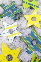 Weihnachtssterne im Schnee