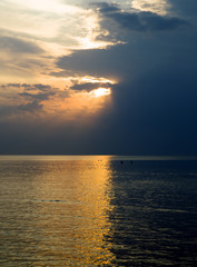 Fototapeta na wymiar Sunset above the Baltic sea, Jurmala, Latvia