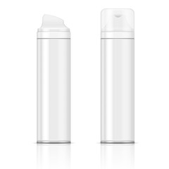 White shaving foam bottles