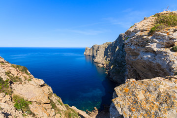 Cliffs on northern coast of Majorca at Cap Formentor peninsula