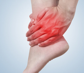 Acute pain in a woman ankle